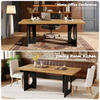 71 Table de salle à manger longue pour 6 à 10 personnes - Table de cuisine avec plateau extra-épaissi et pieds de base robustes, table de dîner rectangulaire moderne