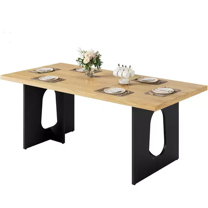 71 Table de salle à manger longue pour 6 à 10 personnes - Table de cuisine avec plateau extra-épaissi et pieds de base robustes, table de dîner rectangulaire moderne