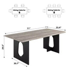 71 Table de salle à manger longue pour 6 à 10 personnes - Table de cuisine avec plateau extra-épaissi et pieds de base robustes, table de dîner rectangulaire moderne