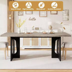71 Table de salle à manger longue pour 6 à 10 personnes - Table de cuisine avec plateau extra-épaissi et pieds de base robustes, table de dîner rectangulaire moderne