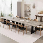 71 Table de salle à manger longue pour 6 à 10 personnes - Table de cuisine avec plateau extra-épaissi et pieds de base robustes, table de dîner rectangulaire moderne