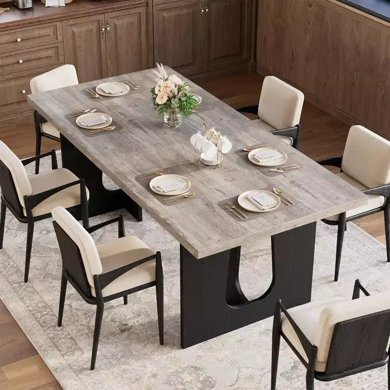71 Long Dining Table for 6-10 People - Kitchen Table with Extra Thickened Tabletop & Heavy Duty Base Legs, Modern Rectangular Dinner Table