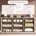 9 Drawer Dresser for Bedroom  Wide Modern Chest of Drawers, Large Wood Dresser Storage Organizer for Living Room, Hallway & Entryway
