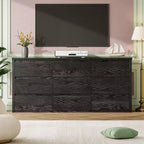 9 Drawer Dresser for Bedroom  Wide Modern Chest of Drawers, Large Wood Dresser Storage Organizer for Living Room, Hallway & Entryway
