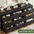 9 Drawer Dresser for Bedroom  Wide Modern Chest of Drawers, Large Wood Dresser Storage Organizer for Living Room, Hallway & Entryway