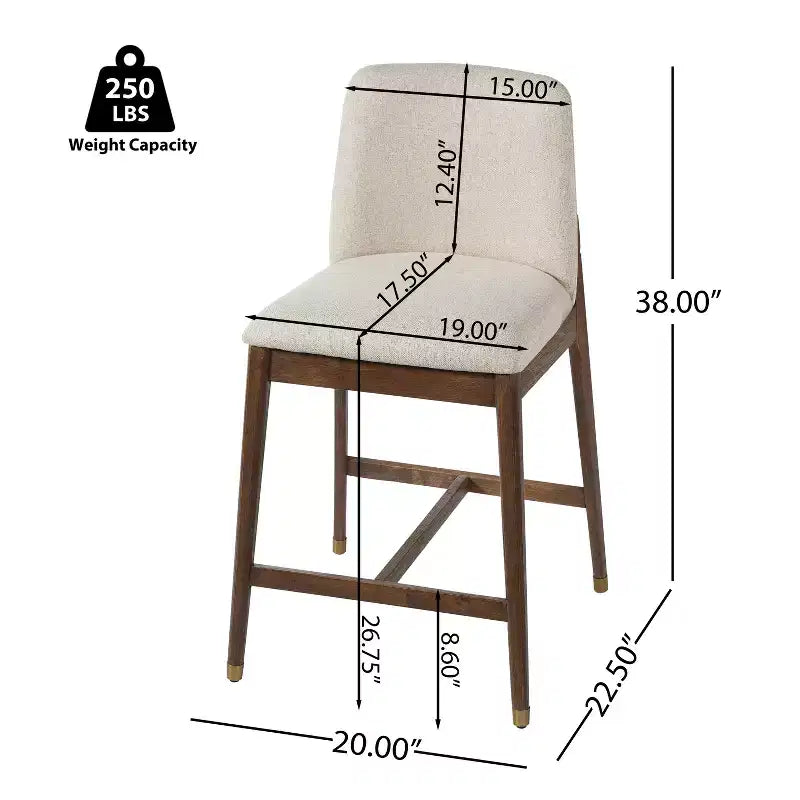 Tabourets de comptoir rembourrés Christopher Knight Home Patricia Farmhouse en bois d'hévéa avec dossier incurvé (lot de 2)