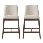 Tabourets de comptoir rembourrés Christopher Knight Home Patricia Farmhouse en bois d'hévéa avec dossier incurvé (lot de 2)