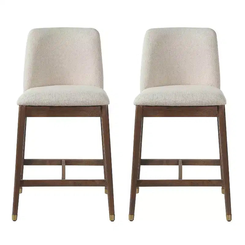 Tabourets de comptoir rembourrés Christopher Knight Home Patricia Farmhouse en bois d'hévéa avec dossier incurvé (lot de 2)