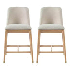 Tabourets de comptoir rembourrés Christopher Knight Home Patricia Farmhouse en bois d'hévéa avec dossier incurvé (lot de 2)