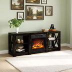 VINGLI TV Stands & Entertainment Centers For Tvs Up To 70'' Farmhouse with 18'' Fireplace