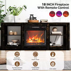 VINGLI TV Stands & Entertainment Centers For Tvs Up To 70'' Farmhouse with 18'' Fireplace
