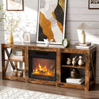 VINGLI TV Stands & Entertainment Centers For Tvs Up To 70'' Farmhouse with 18'' Fireplace