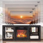 VINGLI TV Stands & Entertainment Centers For Tvs Up To 70'' Farmhouse with 18'' Fireplace
