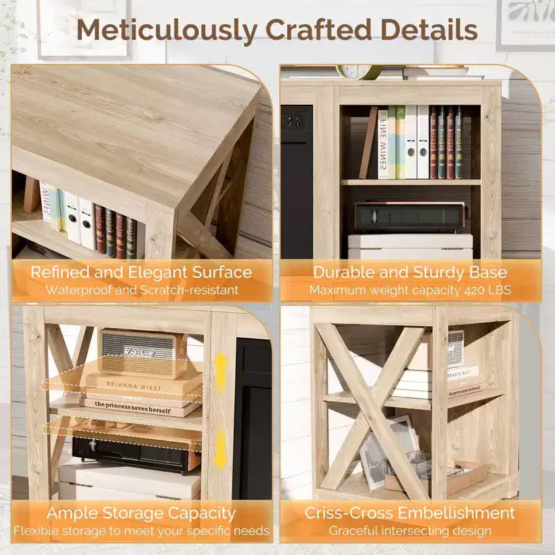 VINGLI TV Stands & Entertainment Centers For Tvs Up To 70'' Farmhouse with 18'' Fireplace