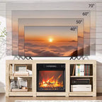 VINGLI TV Stands & Entertainment Centers For Tvs Up To 70'' Farmhouse with 18'' Fireplace