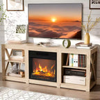 VINGLI TV Stands & Entertainment Centers For Tvs Up To 70'' Farmhouse with 18'' Fireplace