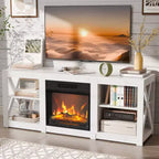 VINGLI TV Stands & Entertainment Centers For Tvs Up To 70'' Farmhouse with 18'' Fireplace