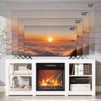 VINGLI TV Stands & Entertainment Centers For Tvs Up To 70'' Farmhouse with 18'' Fireplace