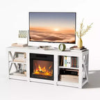 VINGLI TV Stands & Entertainment Centers For Tvs Up To 70'' Farmhouse with 18'' Fireplace