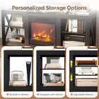VINGLI TV Stands & Entertainment Centers For Tvs Up To 70'' Farmhouse with 18'' Fireplace