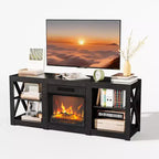VINGLI TV Stands & Entertainment Centers For Tvs Up To 70'' Farmhouse with 18'' Fireplace