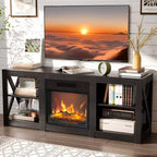 VINGLI TV Stands & Entertainment Centers For Tvs Up To 70'' Farmhouse with 18'' Fireplace