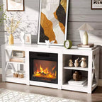 VINGLI TV Stands & Entertainment Centers For Tvs Up To 70'' Farmhouse with 18'' Fireplace