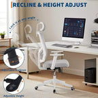 Chaise de bureau ergonomique en maille | Appui-tête rembourré et roulettes | Chaise de jeu/bureau pour salle d'e-sport, bureau, chambre