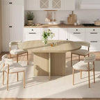 Table à manger extensible de 110 à 150 cm pour 4 à 8 personnes, table de cuisine en bois avec rangement intégré et piètement en croix, table de dîner moderne pour cuisine et salle à manger