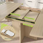 Table à manger extensible de 110 à 150 cm pour 4 à 8 personnes, table de cuisine en bois avec rangement intégré et piètement en croix, table de dîner moderne pour cuisine et salle à manger