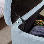 TUYOHW 39 Banc de rangement moderne en fausse fourrure capitonnée avec pieds dorés, banc de bout de lit Ottoman pour salon, chambre à coucher