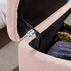 TUYOHW 39 Banc de rangement moderne en fausse fourrure capitonnée avec pieds dorés, banc de bout de lit Ottoman pour salon, chambre à coucher