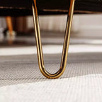 TUYOHW 39 Banc de rangement moderne en fausse fourrure capitonnée avec pieds dorés, banc de bout de lit Ottoman pour salon, chambre à coucher