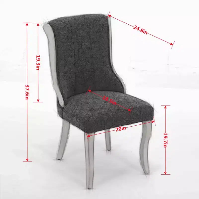 TUYOHW Lot de 2 chaises de salle à manger en velours des neiges, chaises longues rembourrées modernes avec bordure en bois incurvée, pieds sculptés, chaise d'appoint pour salle à manger