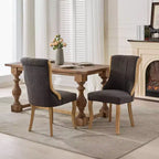 TUYOHW Lot de 2 chaises de salle à manger en velours des neiges, chaises longues rembourrées modernes avec bordure en bois incurvée, pieds sculptés, chaise d'appoint pour salle à manger
