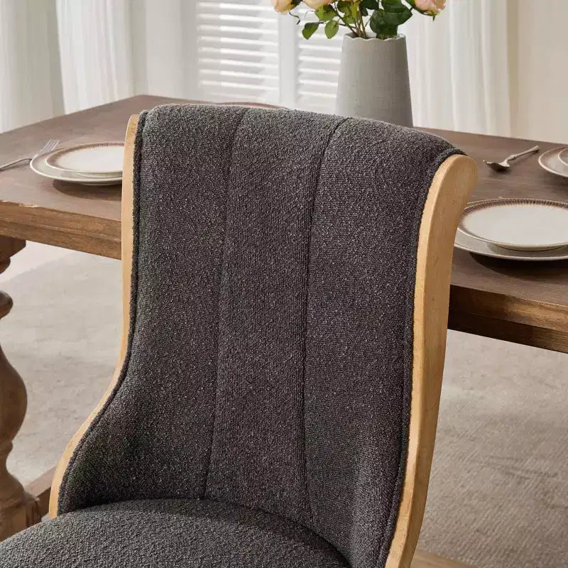 TUYOHW Lot de 2 chaises de salle à manger en velours des neiges, chaises longues rembourrées modernes avec bordure en bois incurvée, pieds sculptés, chaise d'appoint pour salle à manger