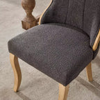 TUYOHW Lot de 2 chaises de salle à manger en velours des neiges, chaises longues rembourrées modernes avec bordure en bois incurvée, pieds sculptés, chaise d'appoint pour salle à manger