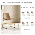 Chaises d'appoint rembourrées Signature Design by Ashley Lexadine, lot de 2, sièges en similicuir couleur toast avec structure en métal doré