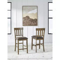 Signature Design by Ashley Vallister Counter Height Upholstered Barstools, Set of 2, Light Brown