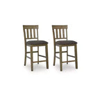 Signature Design by Ashley Vallister Counter Height Upholstered Barstools, Set of 2, Light Brown