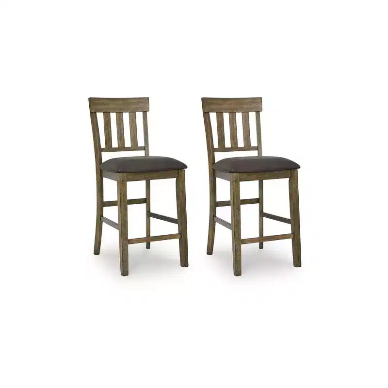 Signature Design by Ashley Vallister Counter Height Upholstered Barstools, Set of 2, Light Brown