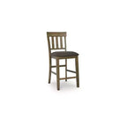 Signature Design by Ashley Vallister Counter Height Upholstered Barstools, Set of 2, Light Brown