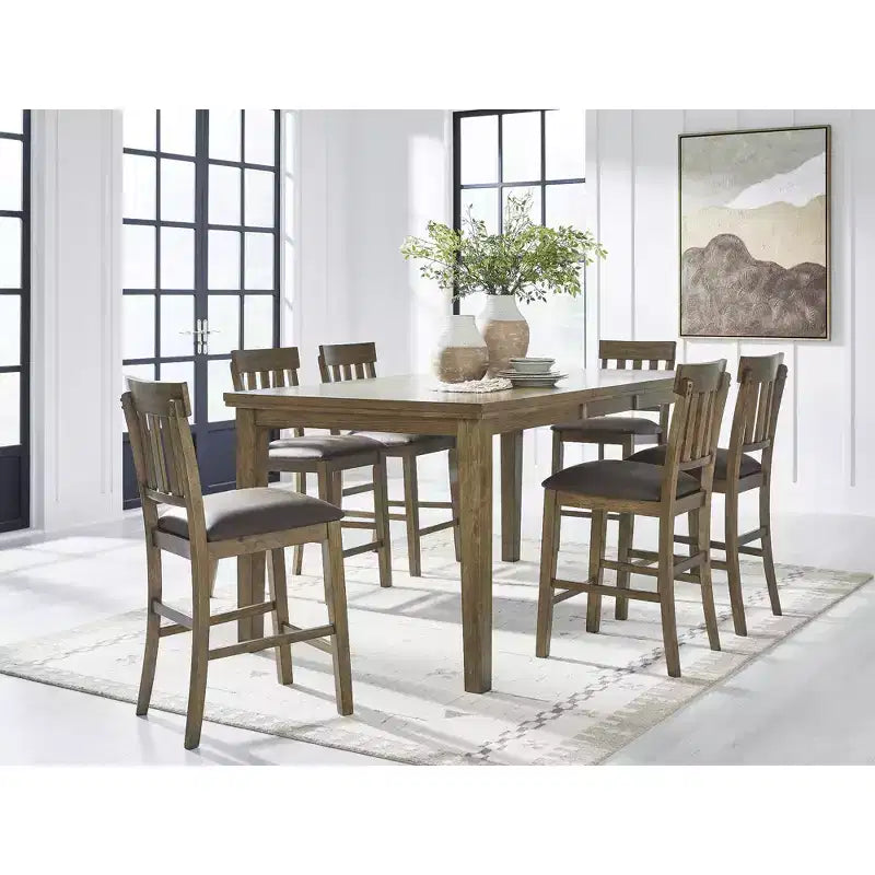 Signature Design by Ashley Vallister Counter Height Upholstered Barstools, Set of 2, Light Brown