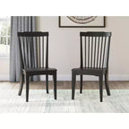 Signature Design by Ashley Chadworth Dining Room Side Chairs, Set of 2, Black Wood Spindle-Back Design