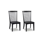 Signature Design by Ashley Chadworth – Chaises de salle à manger, lot de 2, noir, dossier à barreaux en bois