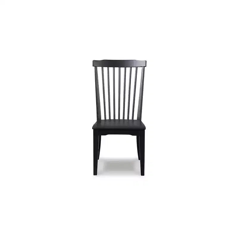 Signature Design by Ashley Chadworth – Chaises de salle à manger, lot de 2, noir, dossier à barreaux en bois