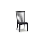 Signature Design by Ashley Chadworth – Chaises de salle à manger, lot de 2, noir, dossier à barreaux en bois