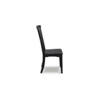 Signature Design by Ashley Chadworth – Chaises de salle à manger, lot de 2, noir, dossier à barreaux en bois