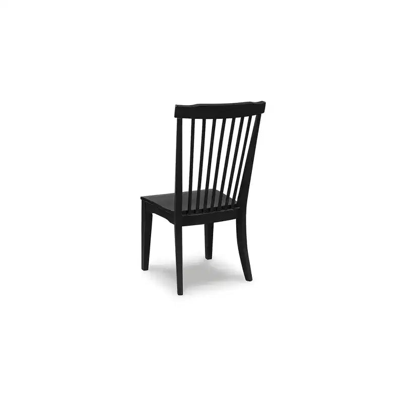 Signature Design by Ashley Chadworth – Chaises de salle à manger, lot de 2, noir, dossier à barreaux en bois