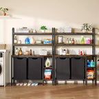 Laundry Basket With Rack, 2 Washing Sorting Machines, Laundry Basket With 2 Pull-Out And Detachable Laundry Bags